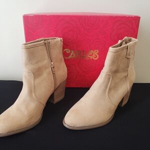 Carlos by Carlos Santana Tan Ankle Boots